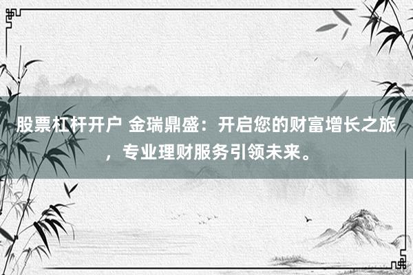 股票杠杆开户 金瑞鼎盛：开启您的财富增长之旅，专业理财服务引领未来。