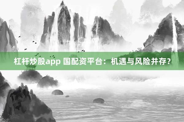 杠杆炒股app 国配资平台：机遇与风险并存？