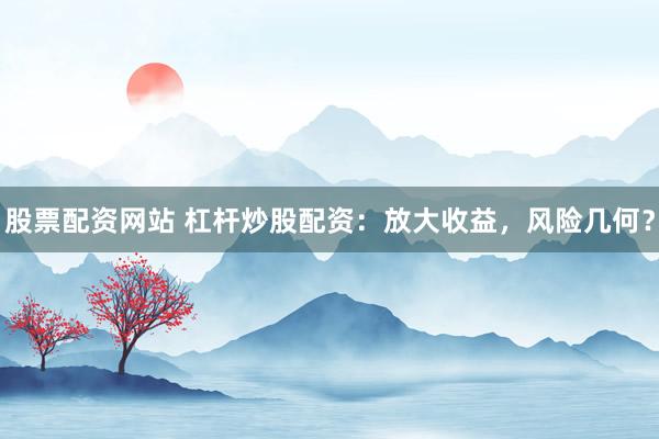 股票配资网站 杠杆炒股配资：放大收益，风险几何？