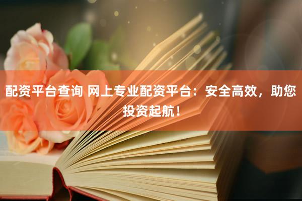 配资平台查询 网上专业配资平台：安全高效，助您投资起航！