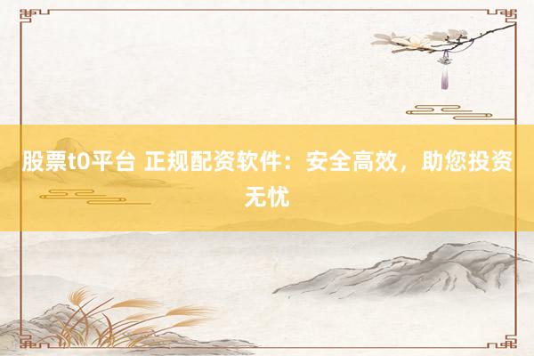 股票t0平台 正规配资软件：安全高效，助您投资无忧
