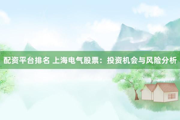 配资平台排名 上海电气股票：投资机会与风险分析