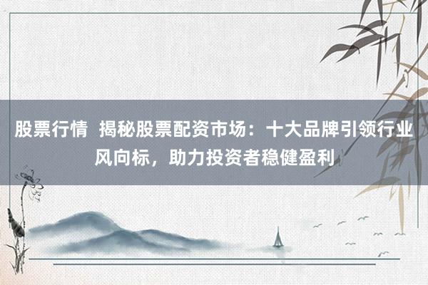 股票行情  揭秘股票配资市场：十大品牌引领行业风向标，助力投资者稳健盈利
