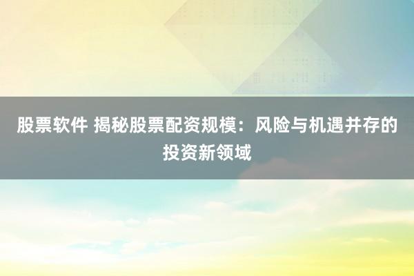 股票软件 揭秘股票配资规模：风险与机遇并存的投资新领域
