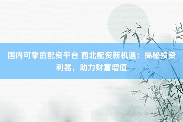 国内可靠的配资平台 西北配资新机遇：揭秘投资利器，助力财富增值