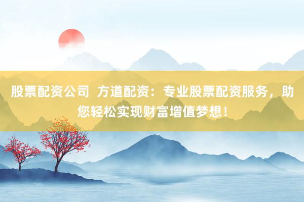 股票配资公司  方道配资：专业股票配资服务，助您轻松实现财富增值梦想！
