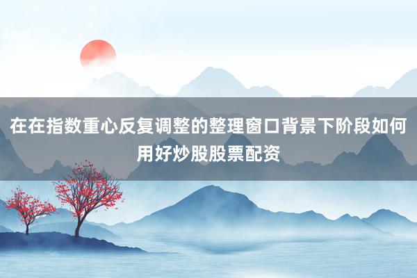 在在指数重心反复调整的整理窗口背景下阶段如何用好炒股股票配资