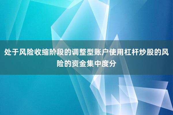 处于风险收缩阶段的调整型账户使用杠杆炒股的风险的资金集中度分