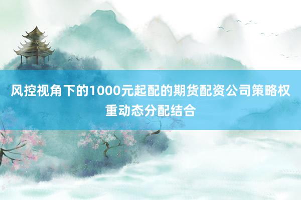 风控视角下的1000元起配的期货配资公司策略权重动态分配结合