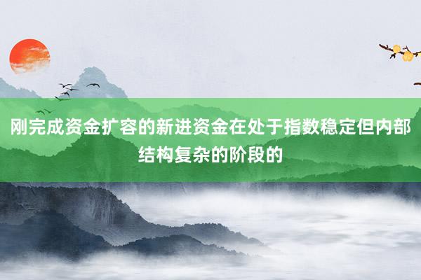 刚完成资金扩容的新进资金在处于指数稳定但内部结构复杂的阶段的