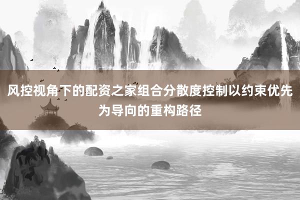 风控视角下的配资之家组合分散度控制以约束优先为导向的重构路径